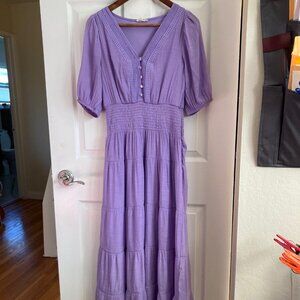 Women's King Road Lavender Poplin Tier Dress